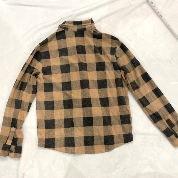 Goodfellow & Co Buffalo Plaid Flannel Shirt Tan Black Long Sleeve Size Large - Picture 3 of 7